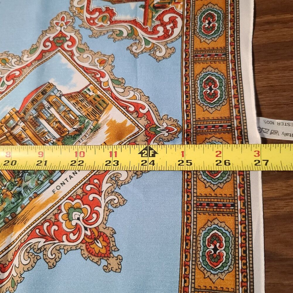 Italian Square Scarf Souvenir Rome Roma Landmarks Made In Italy Polyester - Picture 10 of 12